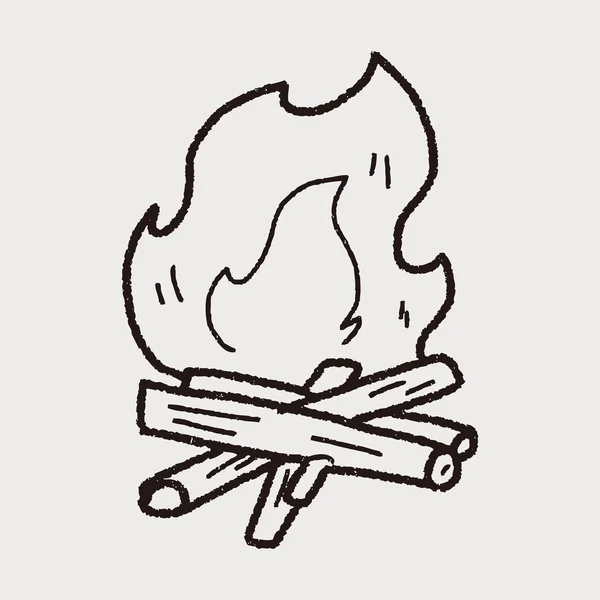 Campfire doodle — Stock Vector