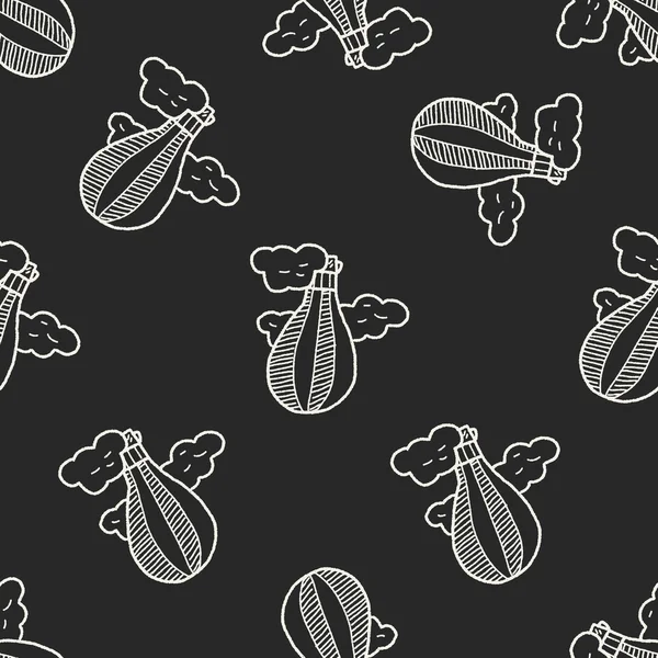 Doodle montgolfière fond de motif sans couture — Image vectorielle