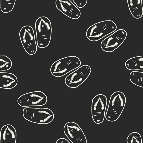 Flip flop doodle fond de motif sans couture — Image vectorielle