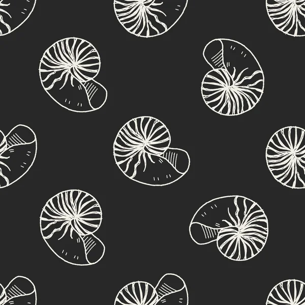 Coquille doodle fond de motif sans couture — Image vectorielle