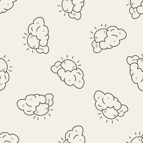 Doodle Sun fondo patrón sin costuras — Vector de stock