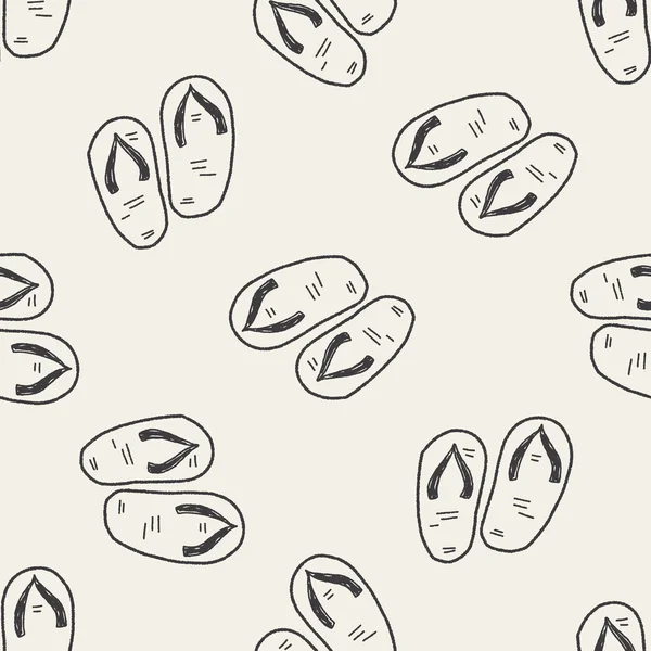 Flip flop doodle sin costura patrón de fondo — Vector de stock