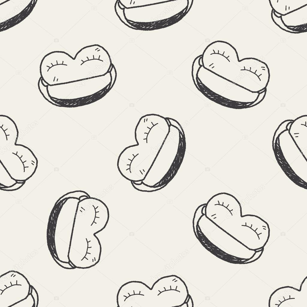 sleep mask doodle seamless pattern background