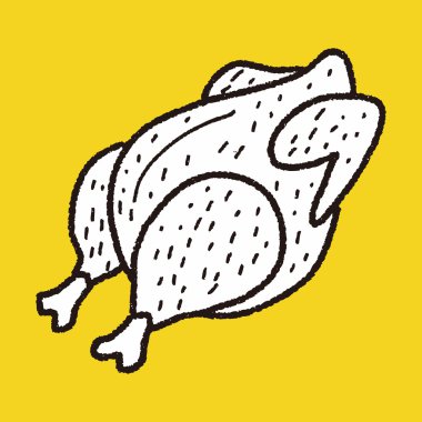 Kızartma tavuk doodle çizim
