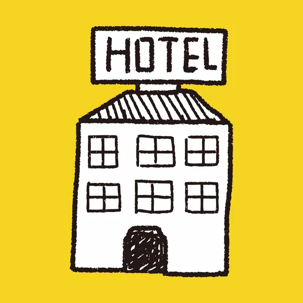 Hotel doodle rysunku — Wektor stockowy