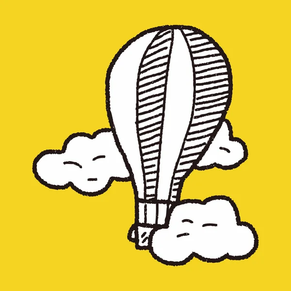 Gekritzelter Heißluftballon — Stockvektor