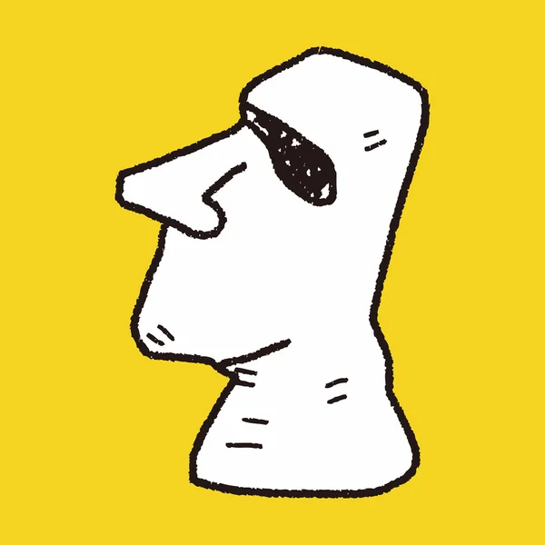 Doodle moai — Vector de stock