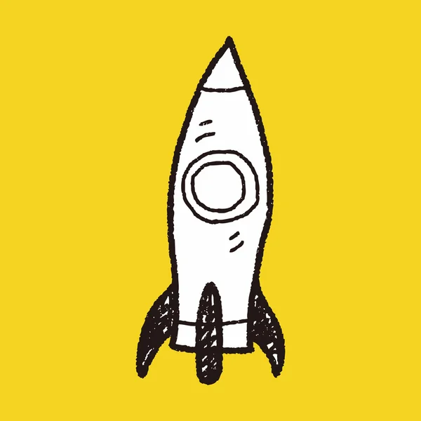 Nave espacial doodle — Vector de stock