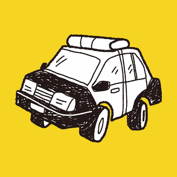 Coche de policía garabato — Vector de stock