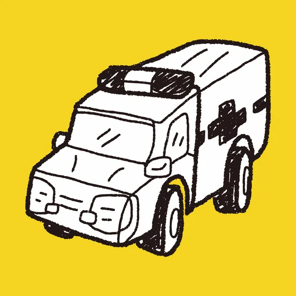 Ambulance doodle — Stockvector