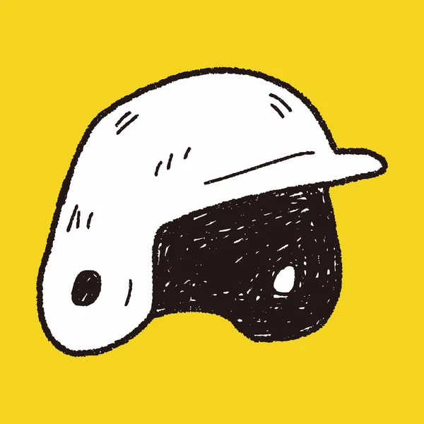 Baseball helm doodle — Stockvector