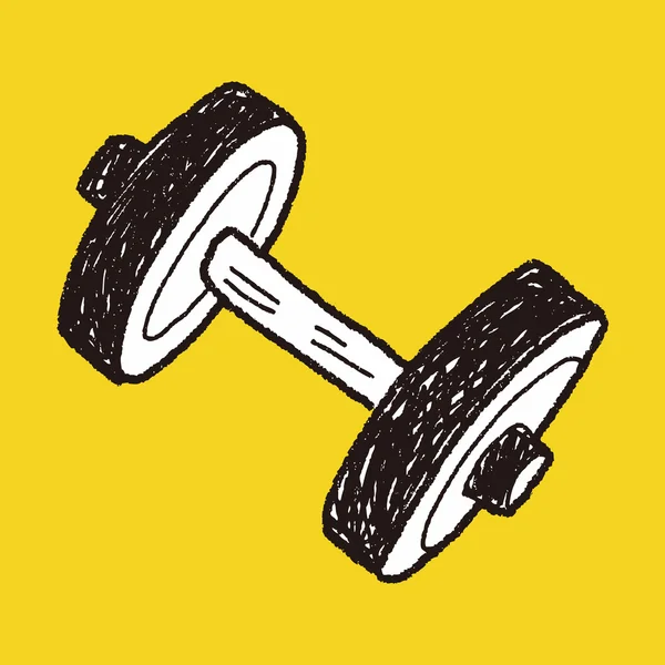 Doodle Dumbbell — Stock Vector