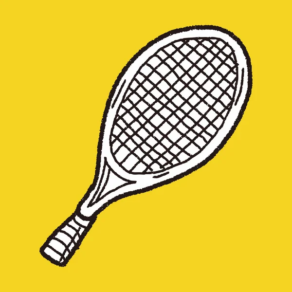 Raqueta de tenis Doodle — Vector de stock