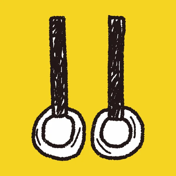 Gymnastiek ringen doodle — Stockvector