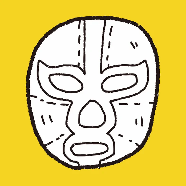 Mexican wrestler mask doodle — Stock Vector