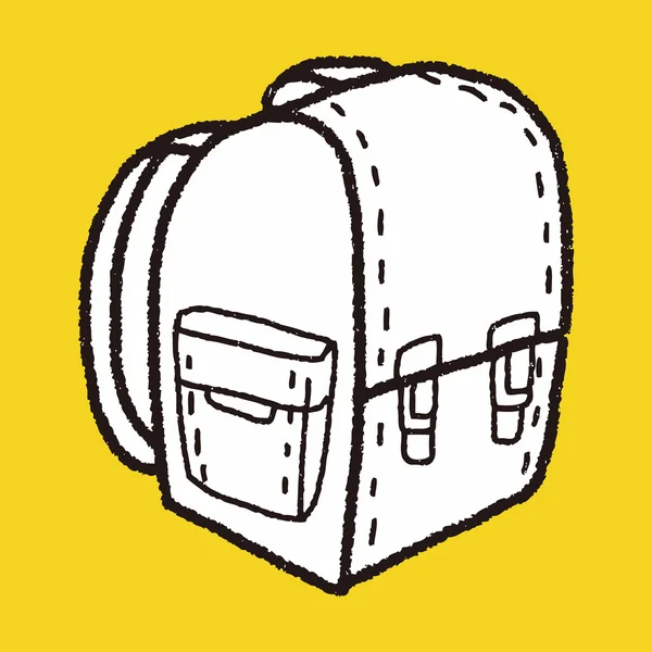Doodle okul çantası — Stok Vektör
