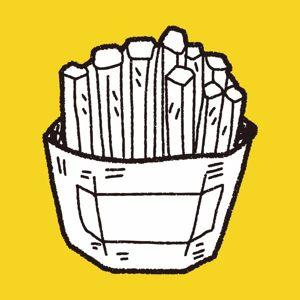 Patates kızartması doodle — Stok Vektör