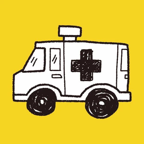 Ambulancia garabato — Vector de stock