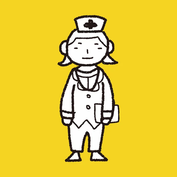 Doodle медсестра — стоковий вектор