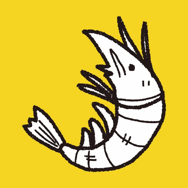 Shrimp doodle — Stock Vector