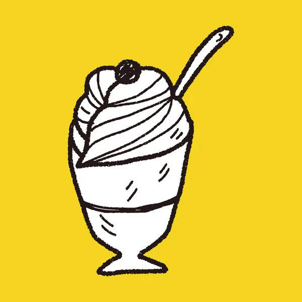 Helado de Doodle — Vector de stock