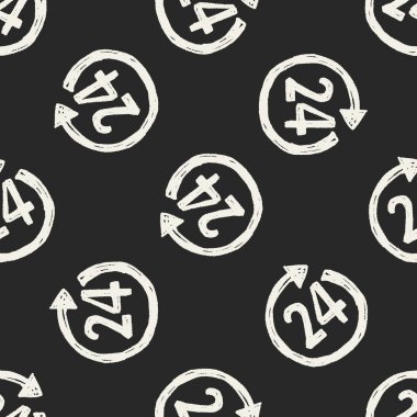 24 saat müşteri hizmeti doodle Dikişsiz desen arka plan çizim