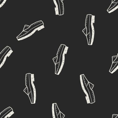 Doodle deri ayakkabı Dikişsiz desen arka plan