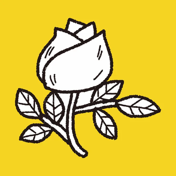 Rosa flor doodle — Vetor de Stock