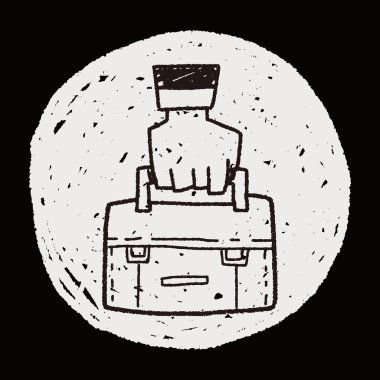 Evrak Çantası'nı doodle çizim