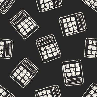 Hesap makinesi Dikişsiz desen arka plan doodle