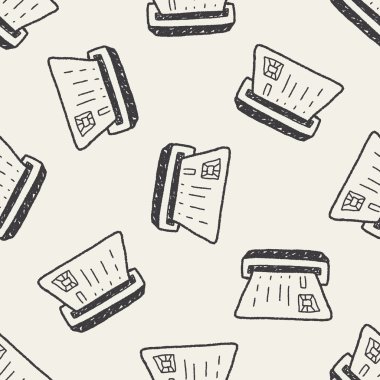 ATM doodle çizim Dikişsiz desen arka plan