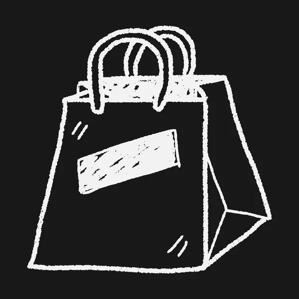 Shopping bag doodle disegno — Vettoriale Stock