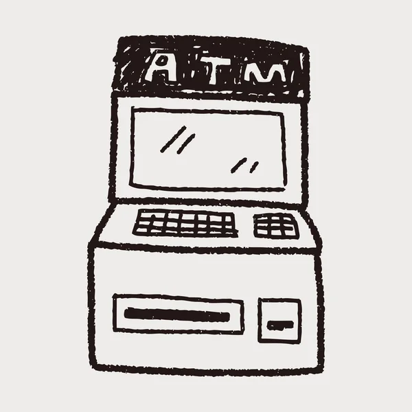 ATM doodle tekening — Stockvector