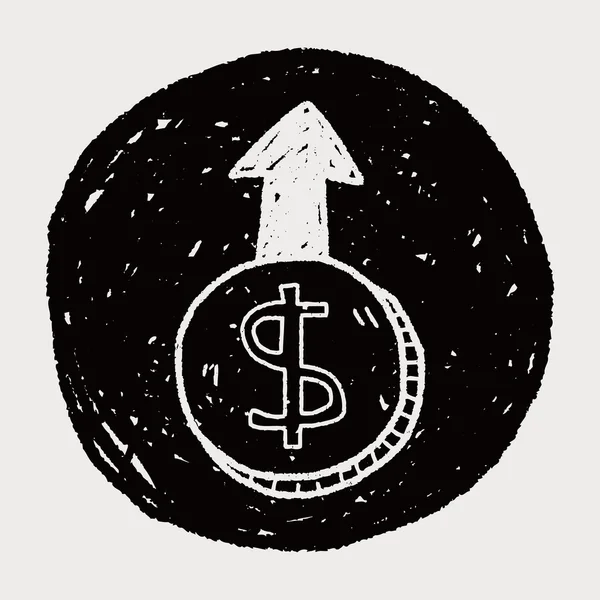 Uitwisseling geld doodle — Stockvector