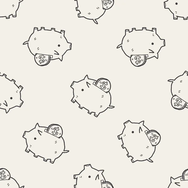 Doodle domuz para banka Dikişsiz desen arka plan