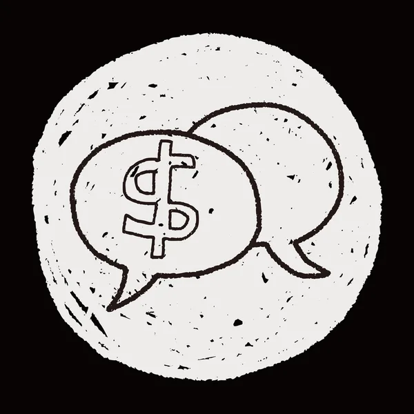 Parlare di soldi doodle — Vettoriale Stock