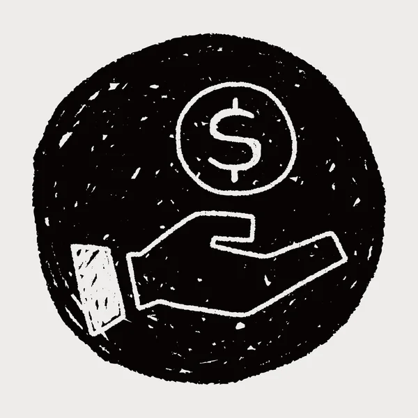 Dinheiro doodle — Vetor de Stock