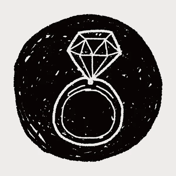 Anillo de diamantes garabato dibujo — Archivo Imágenes Vectoriales