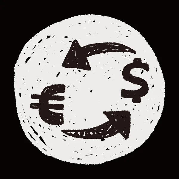 Scambio di denaro doodle — Vettoriale Stock