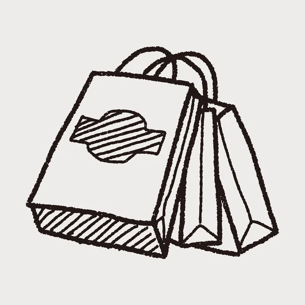 Τσάντα αγορών doodle σχέδιο — Διανυσματικό Αρχείο
