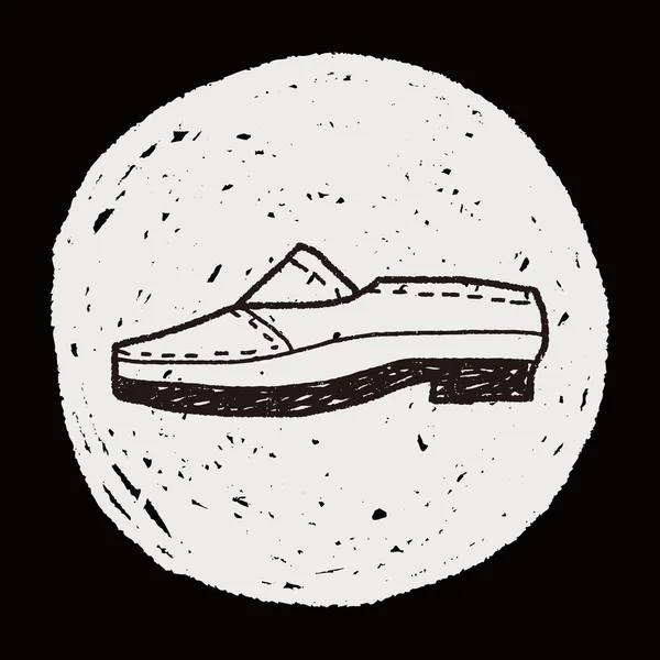Sapato de couro doodle — Vetor de Stock