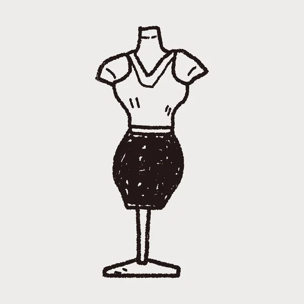 Vêtements femme doodle — Image vectorielle