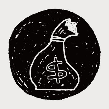 para çantasını doodle çizim