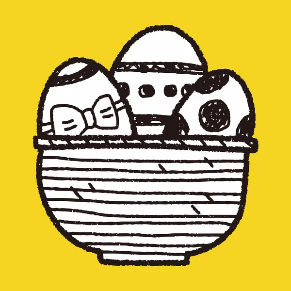 Oeuf de Pâques doodle — Image vectorielle