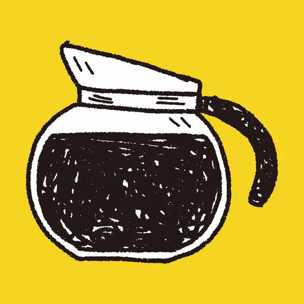 Disegno di scarabocchi di caffè — Vettoriale Stock