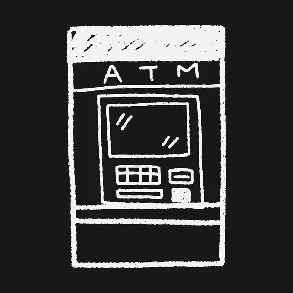 ATM doodle tekening — Stockvector