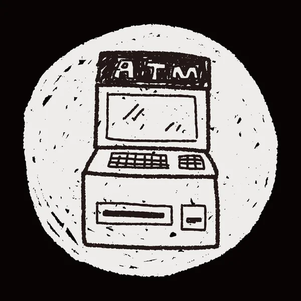 ATM doodle tekening — Stockvector