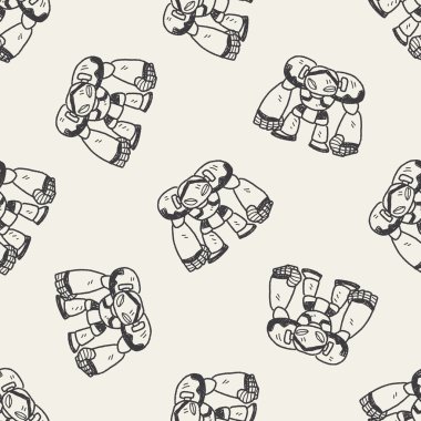 Robot doodle Dikişsiz desen arka plan