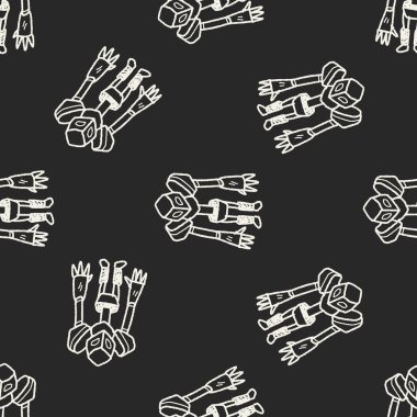 Robot doodle Dikişsiz desen arka plan