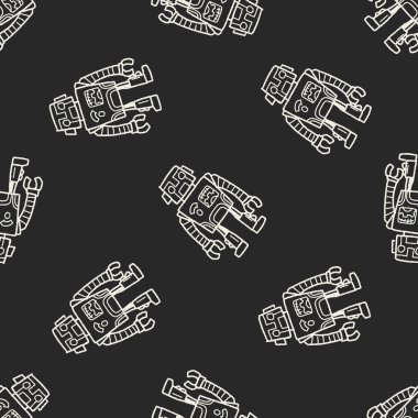 Robot doodle Dikişsiz desen arka plan